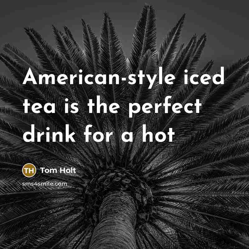 “American-style iced tea is the perfect drink for a hot…” quote by Tom Holt