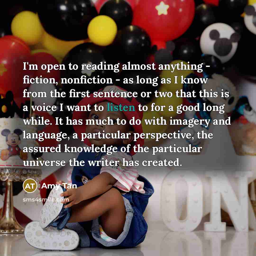 “I'm open to reading almost anything - fiction, nonfiction -…” quote by Amy Tan