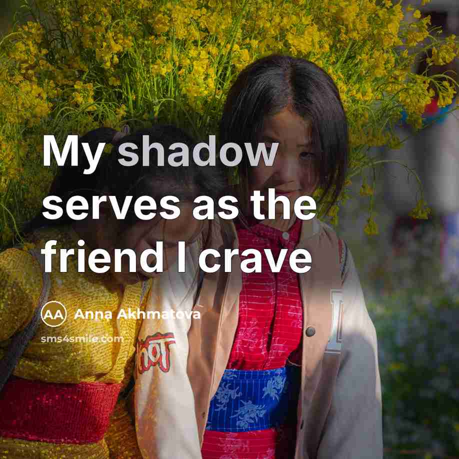 “My shadow serves as the friend I crave…” quote by Anna Akhmatova