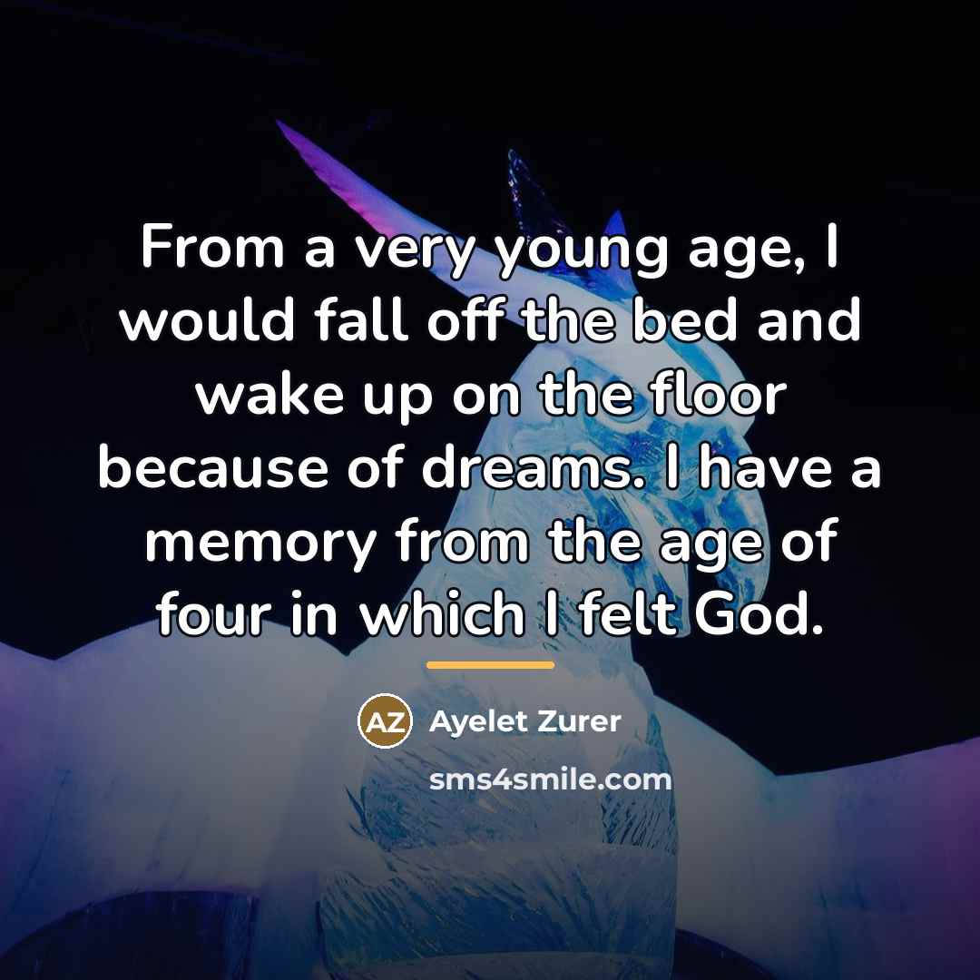 “From a very young age, I would fall off the…” quote by Ayelet Zurer