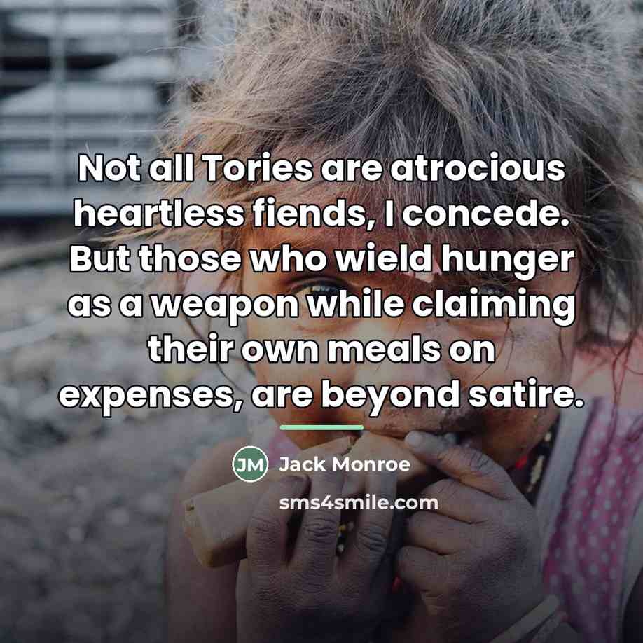 “Not all Tories are atrocious heartless fiends, I concede. But…” quote by Jack Monroe
