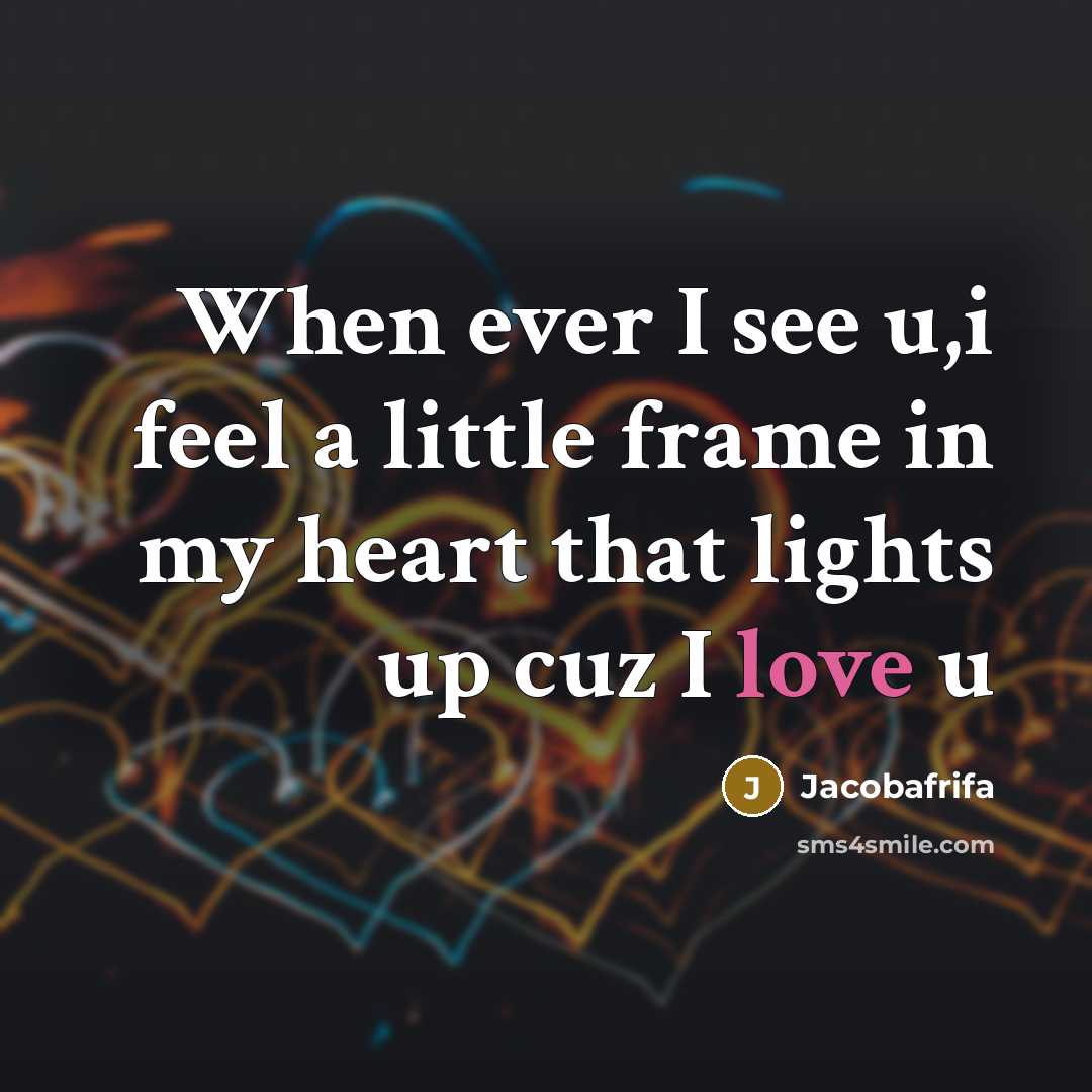 “When ever I see u,i feel a little frame in…” quote by Jacobafrifa