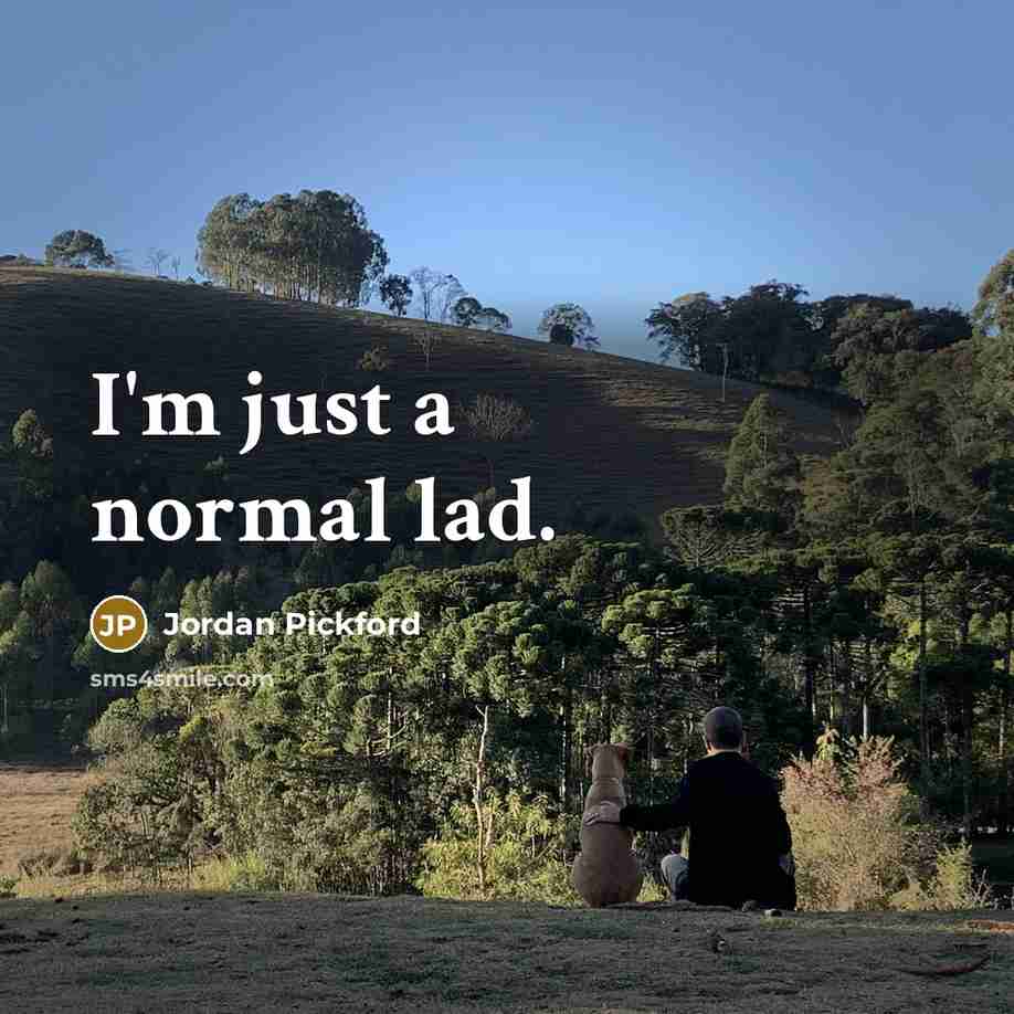“I'm just a normal lad.…” quote by Jordan Pickford