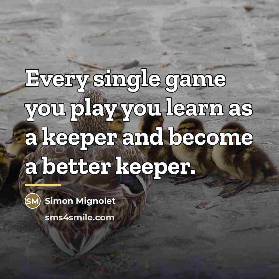 “Every single game you play you learn as a keeper…” quote by Simon Mignolet