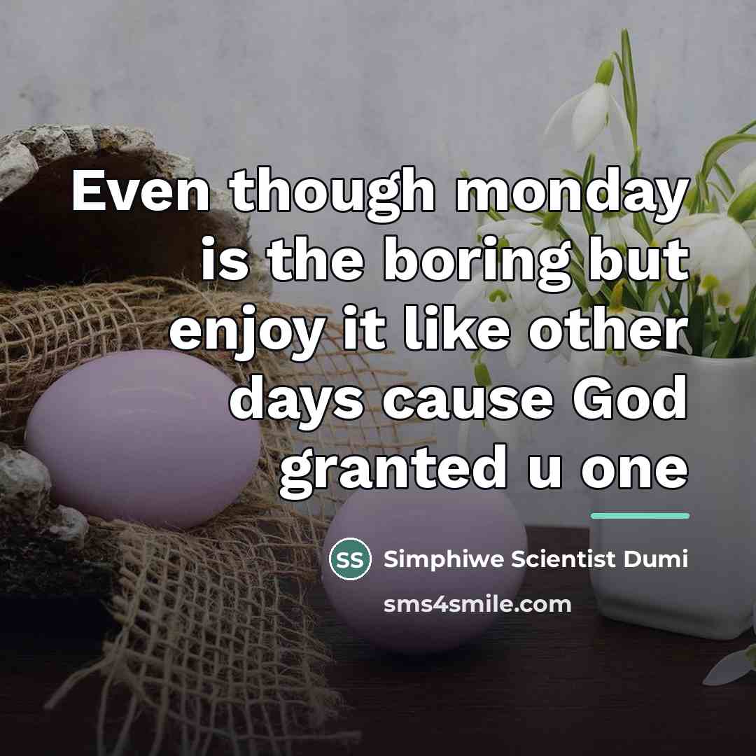 “Even though monday is the boring but enjoy it like…” quote by Simphiwe Scientist Dumi