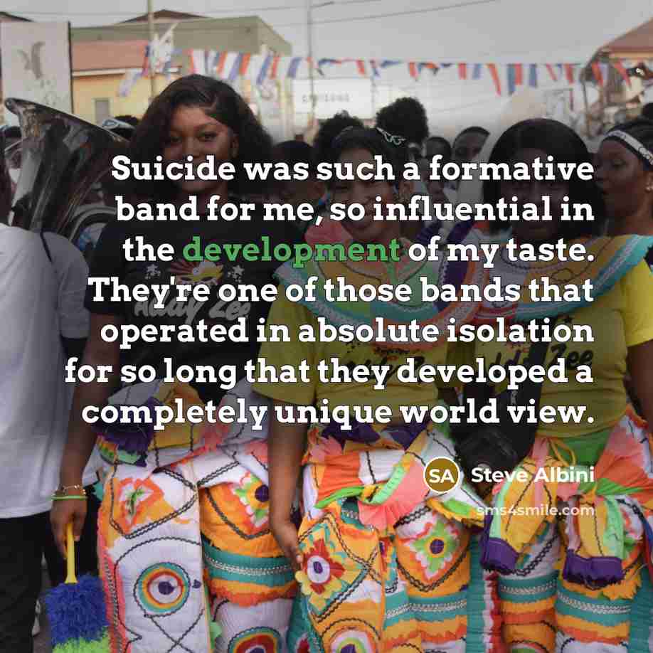 “Suicide was such a formative band for me, so influential…” quote by Steve Albini