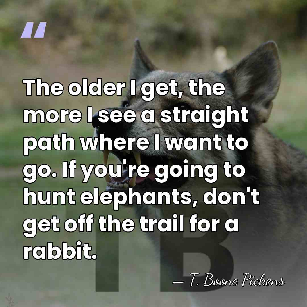 The older I get, the more I see a straight path where&hellip; - T. Boone Pickens
