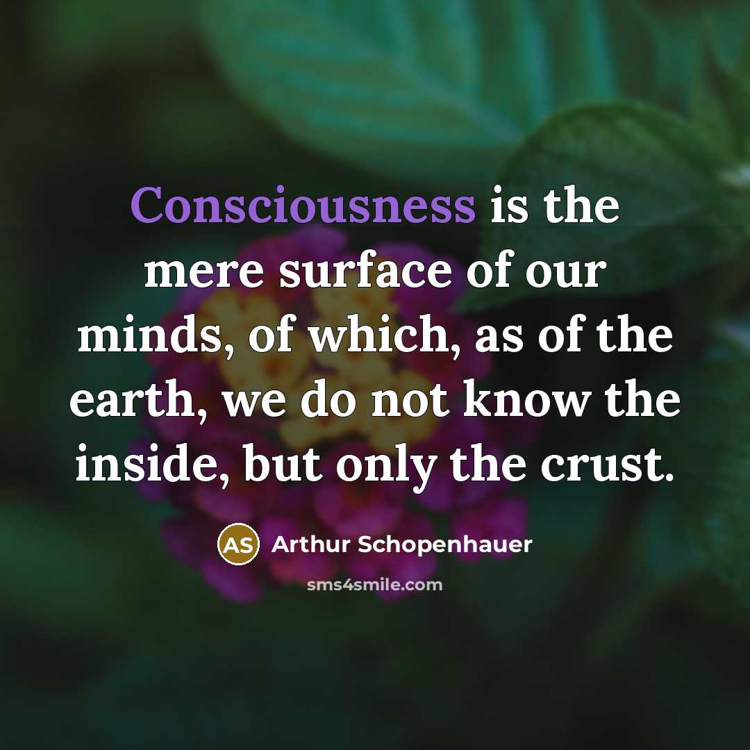 “Consciousness is the mere surface of our minds, of which,…” quote by Arthur Schopenhauer