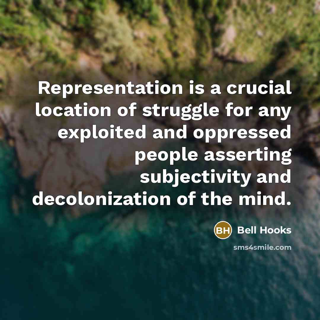 “Representation is a crucial location of struggle for any exploited…” quote by Bell Hooks