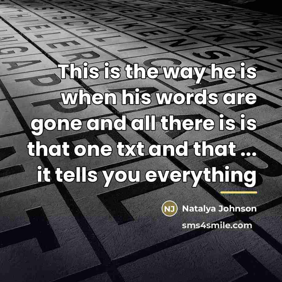 “This is the way he is when his words are…” quote by Natalya Johnson