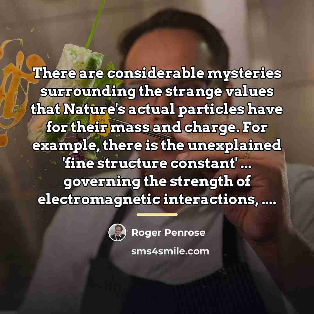 “There are considerable mysteries surrounding the strange values that Nature's…” quote by Roger Penrose