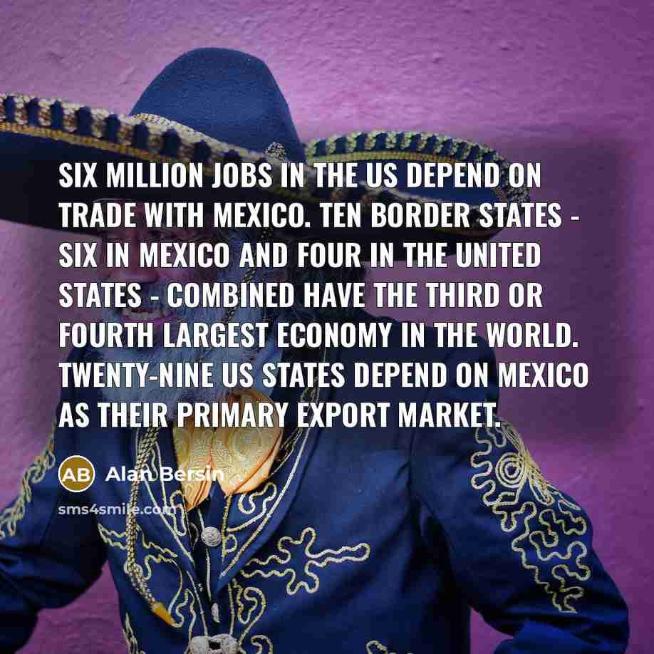 “Six million jobs in the US depend on trade with…” quote by Alan Bersin