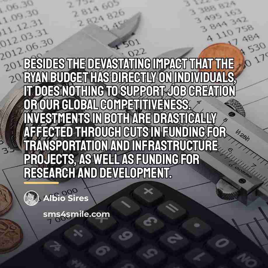 “Besides the devastating impact that the Ryan budget has directly…” quote by Albio Sires