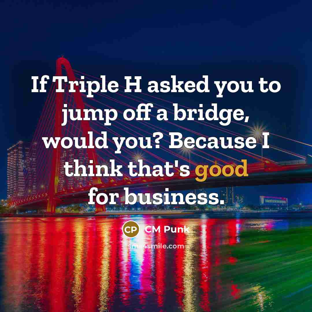 “If Triple H asked you to jump off a bridge,…” quote by CM Punk