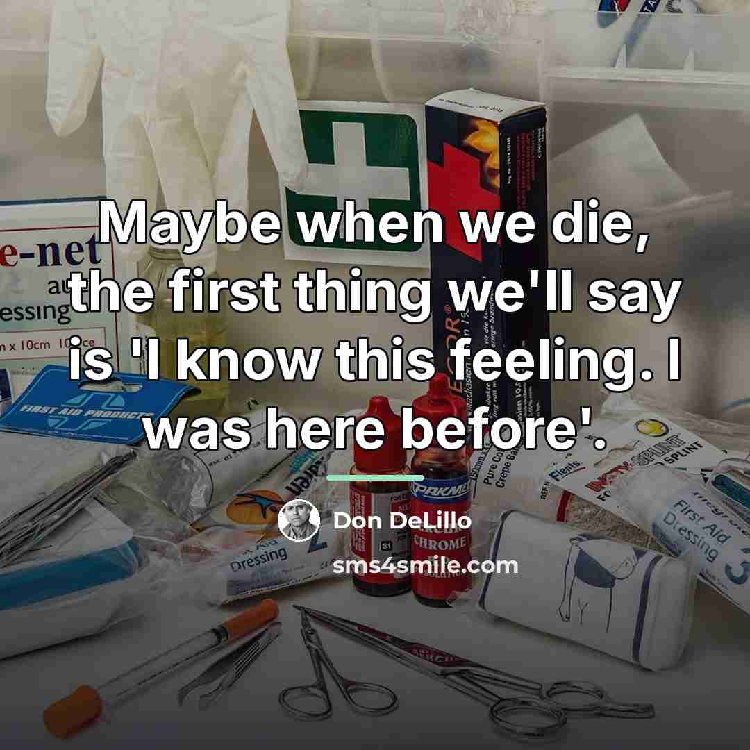 “Maybe when we die, the first thing we'll say is…” quote by Don DeLillo