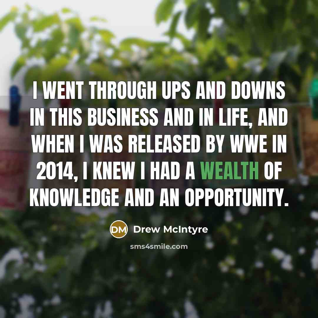 “I went through ups and downs in this business and…” quote by Drew McIntyre