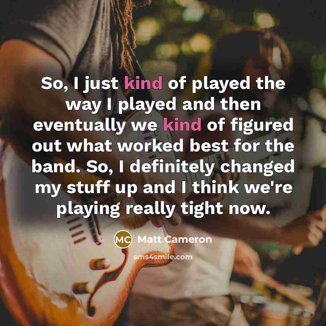 “So, I just kind of played the way I played…” quote by Matt Cameron