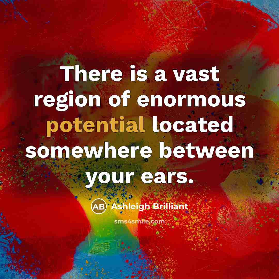 “There is a vast region of enormous potential located somewhere…” quote by Ashleigh Brilliant