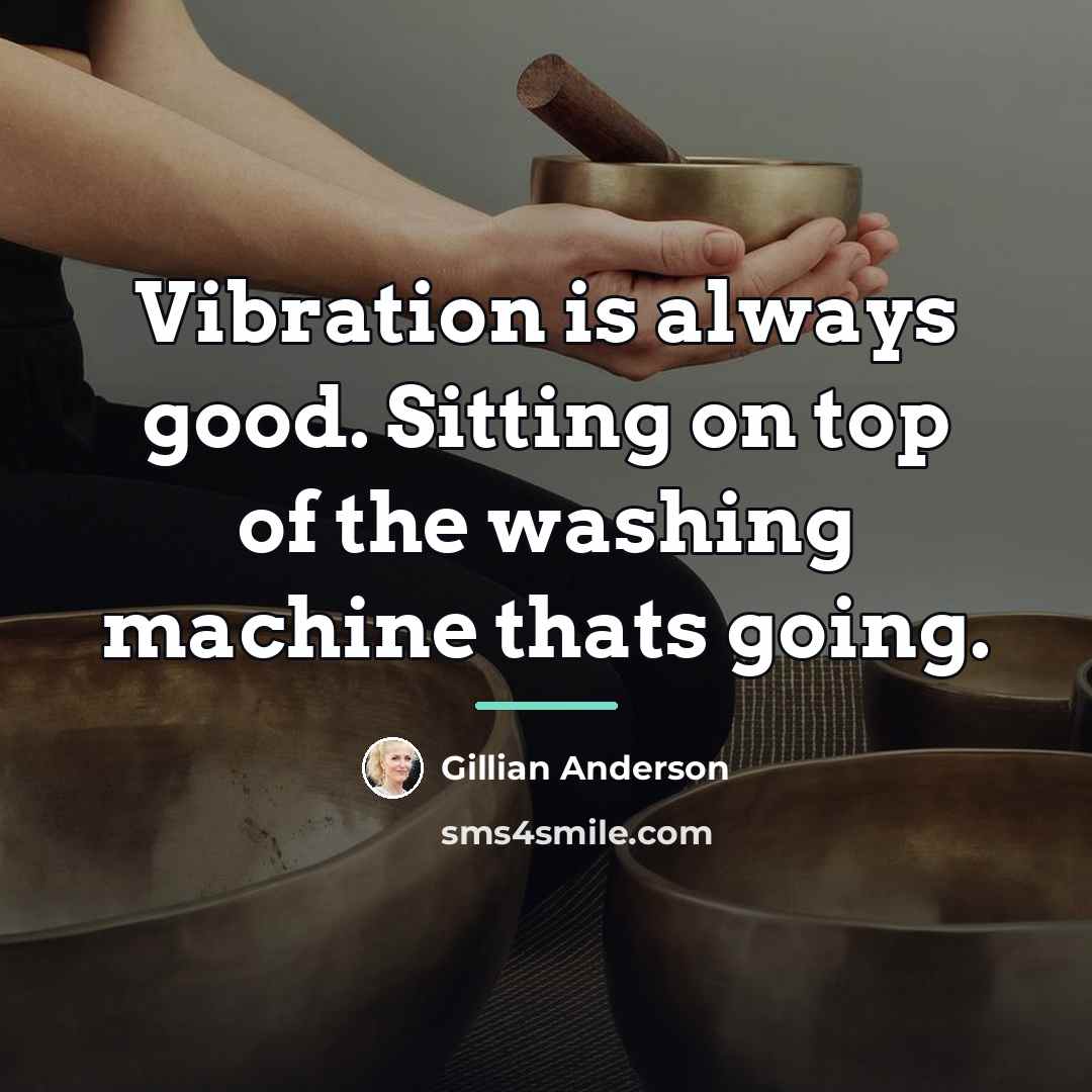 “Vibration is always good. Sitting on top of the washing…” quote by Gillian Anderson