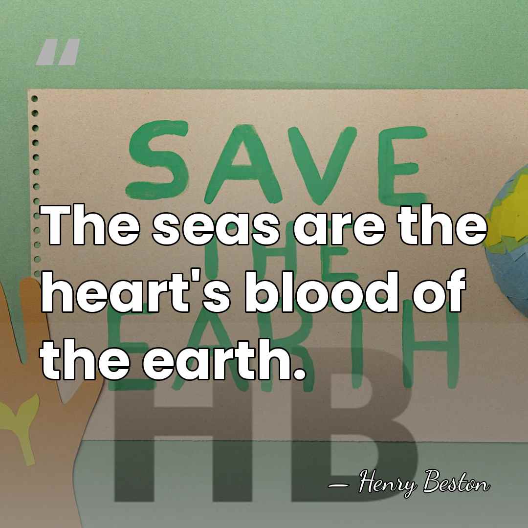 The seas are the heart's blood of the earth. - Henry Beston