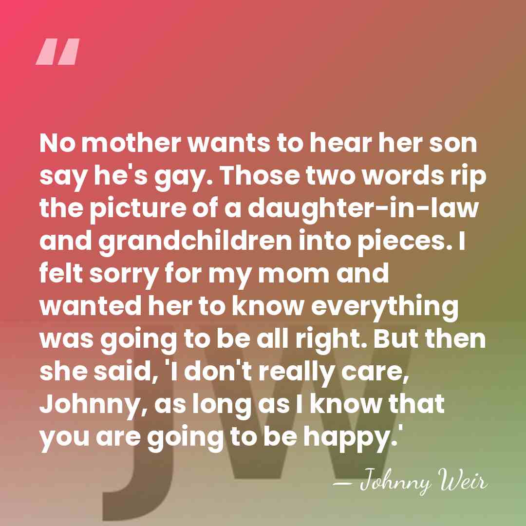 No mother wants to hear her son say he's gay. Those two&hellip; - Johnny Weir