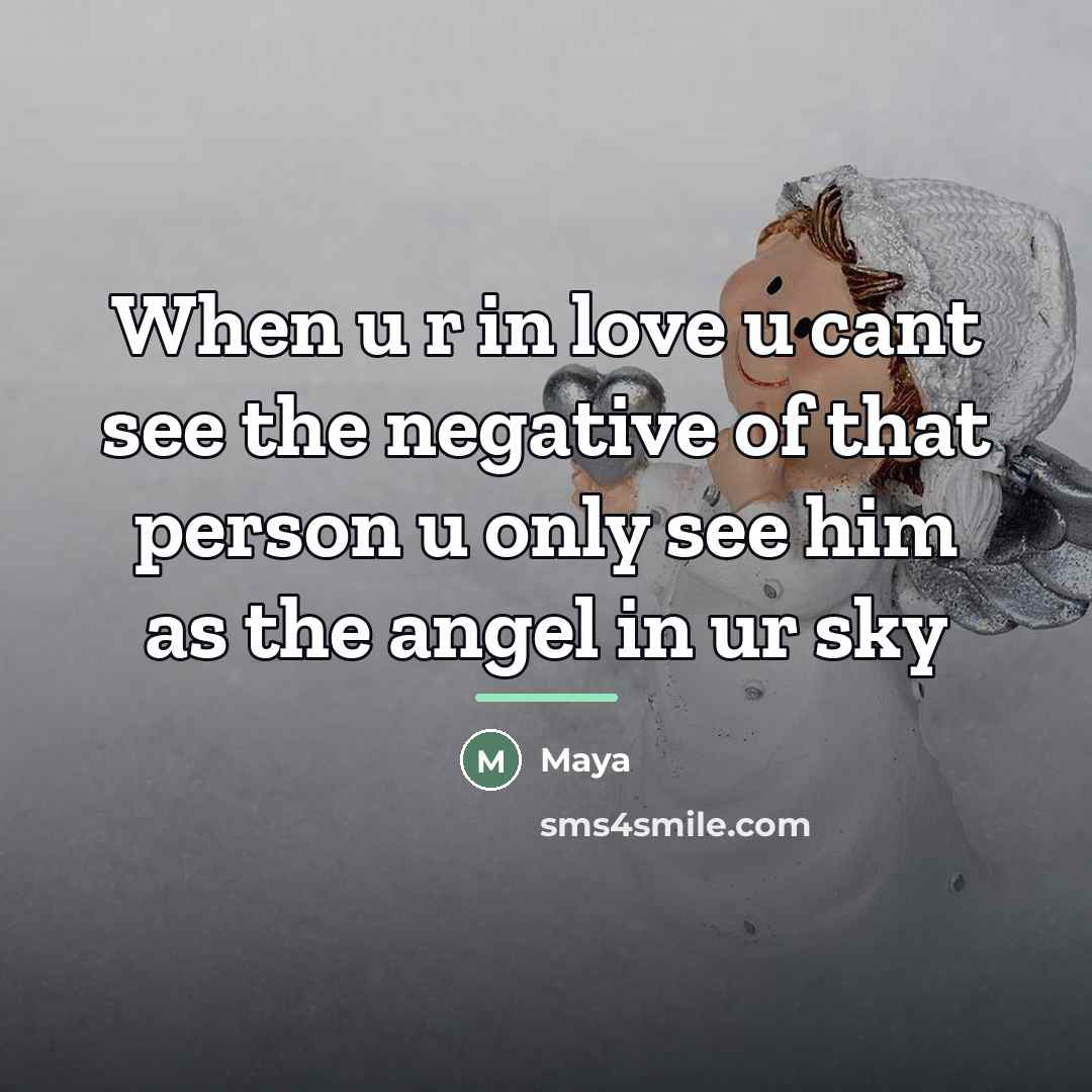 “When u r in love u cant see the negative…” quote by Maya