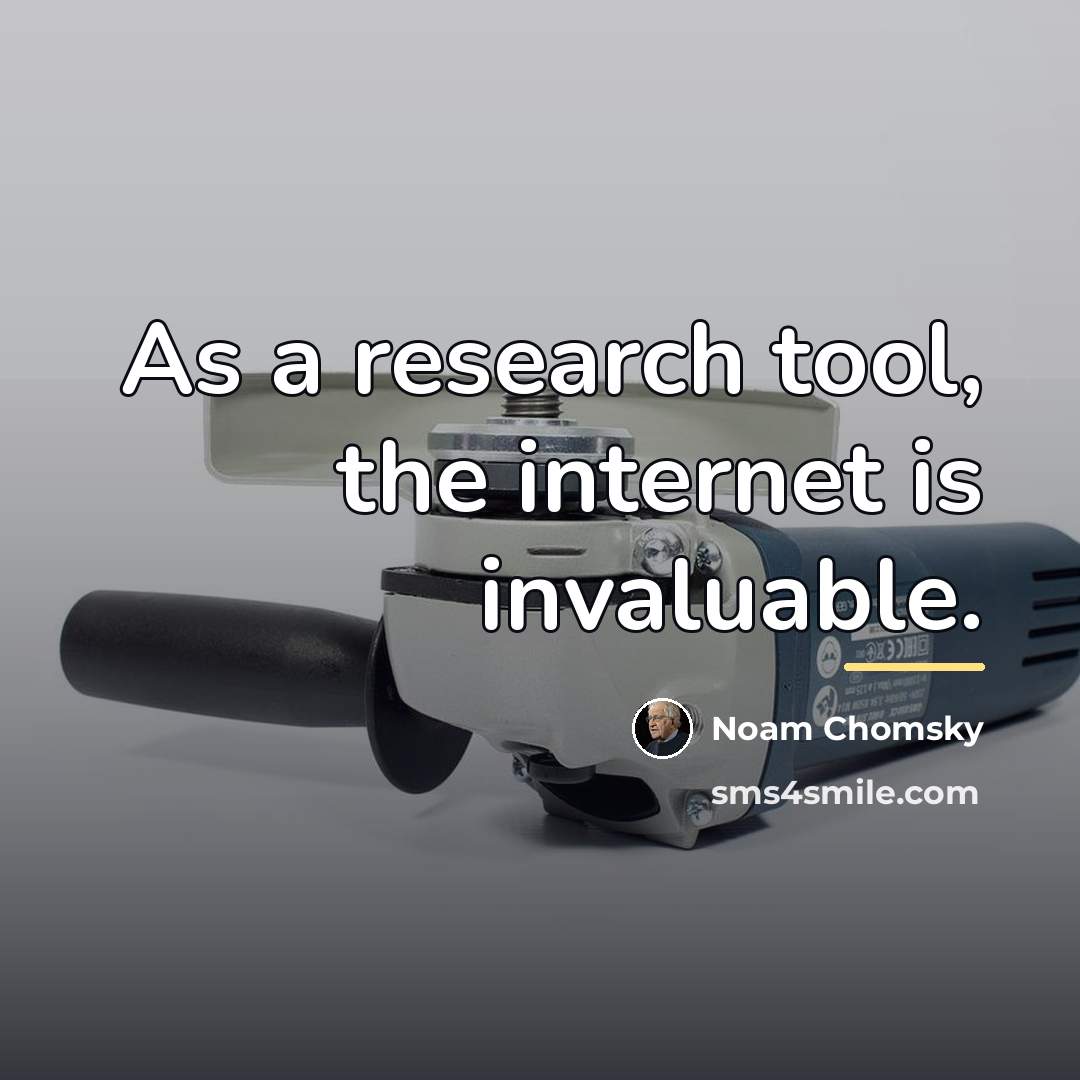 “As a research tool, the internet is invaluable.…” quote by Noam Chomsky