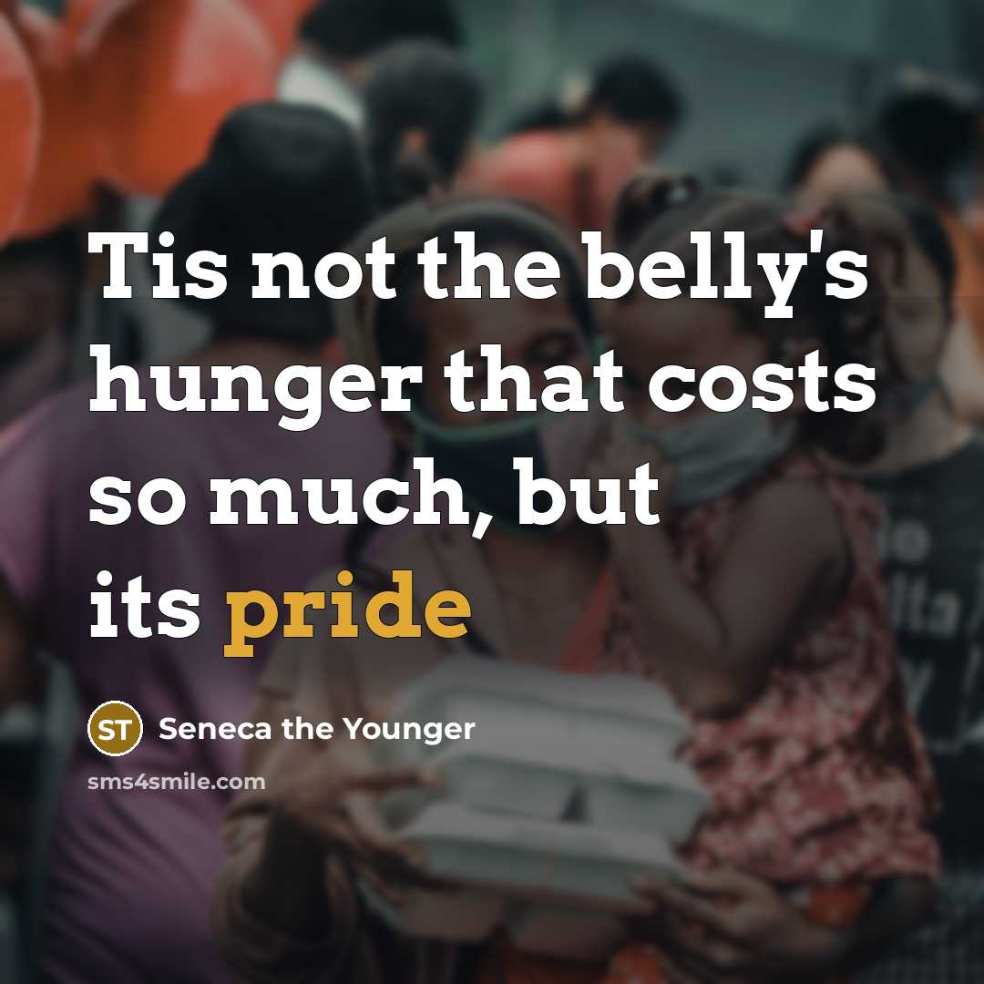 “Tis not the belly's hunger that costs so much, but…” quote by Seneca the Younger
