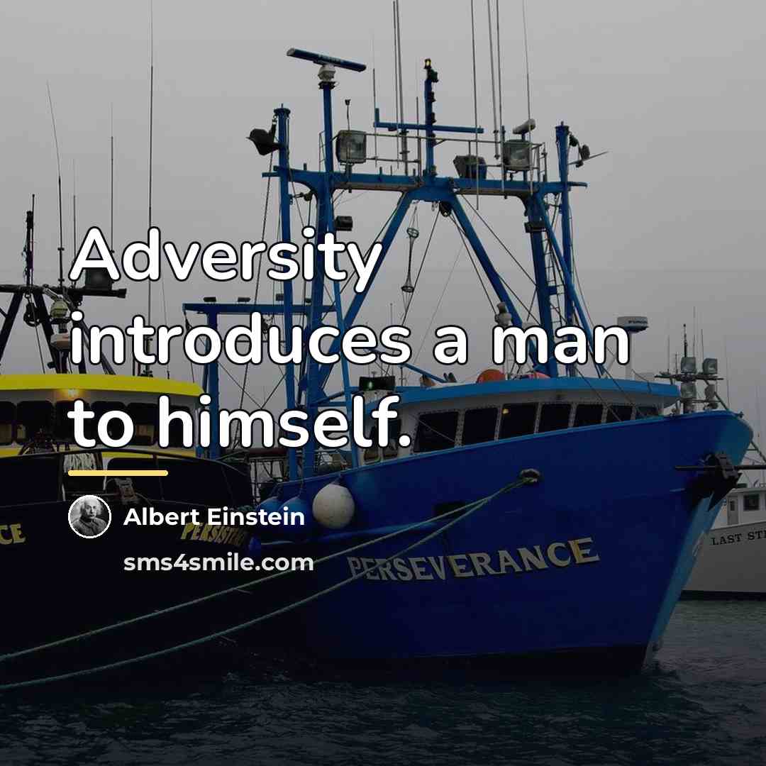“Adversity introduces a man to himself.…” quote by Albert Einstein