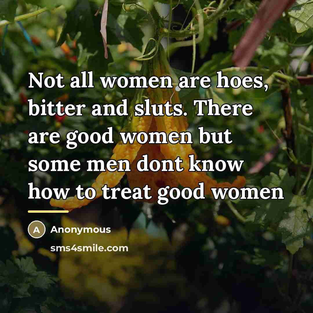 “Not all women are hoes, bitter and sluts. There are…” quote by Anonymous