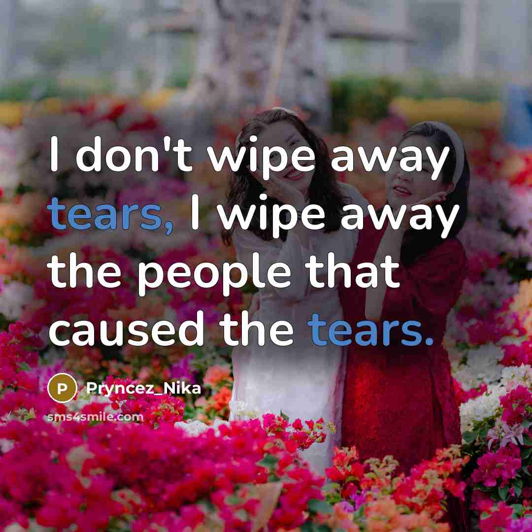 “I don't wipe away tears, I wipe away the people…” quote by Pryncez_Nika
