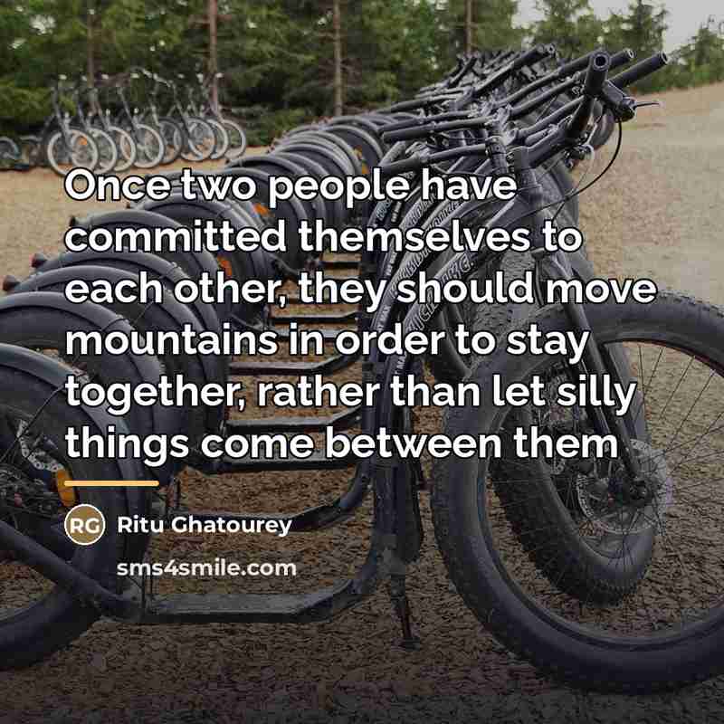 “Once two people have committed themselves to each other, they…” quote by Ritu Ghatourey