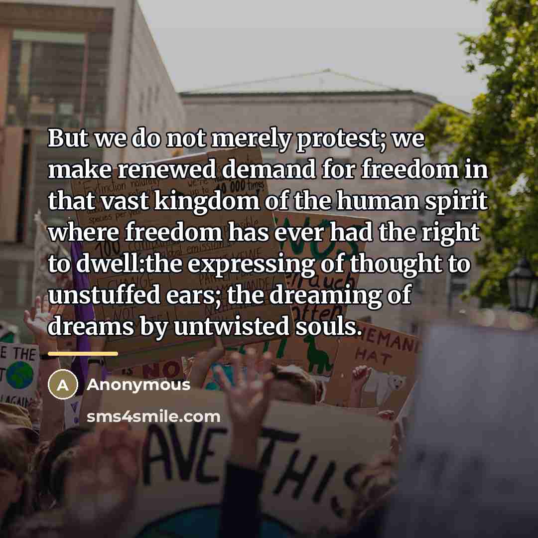 “But we do not merely protest; we make renewed demand…” quote by Anonymous