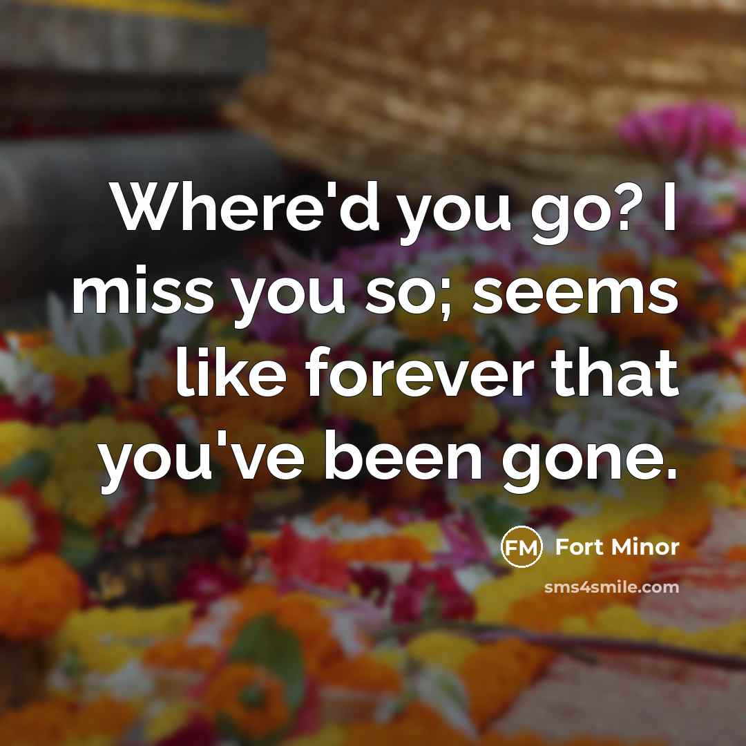 “Where'd you go? I miss you so; seems like forever…” quote by Fort Minor
