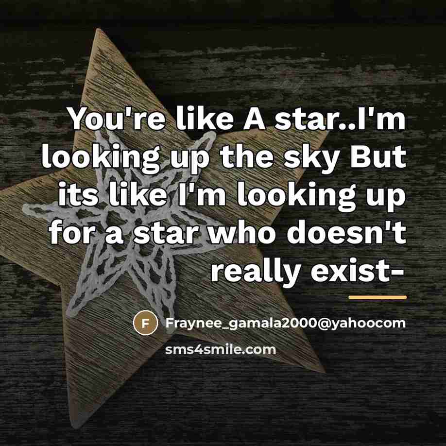 “You're like A star..I'm looking up the sky But its…” quote by Fraynee_gamala2000@yahoocom