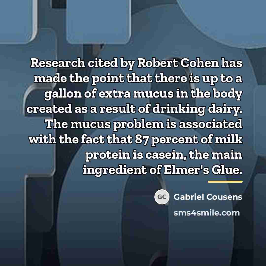 “Research cited by Robert Cohen has made the point that…” quote by Gabriel Cousens
