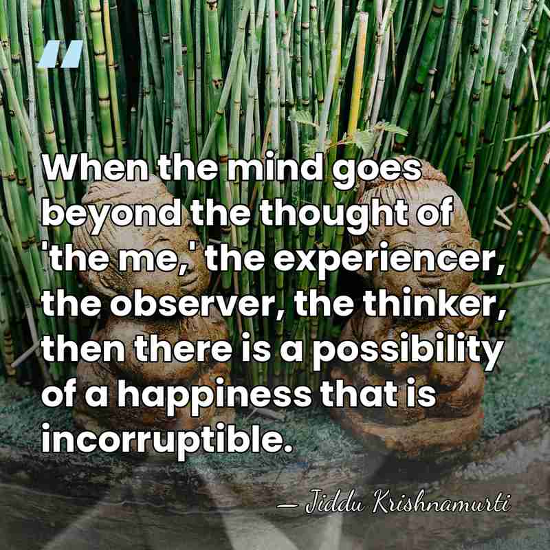 When the mind goes beyond the thought of 'the me,' the experiencer,&hellip; - Jiddu Krishnamurti
