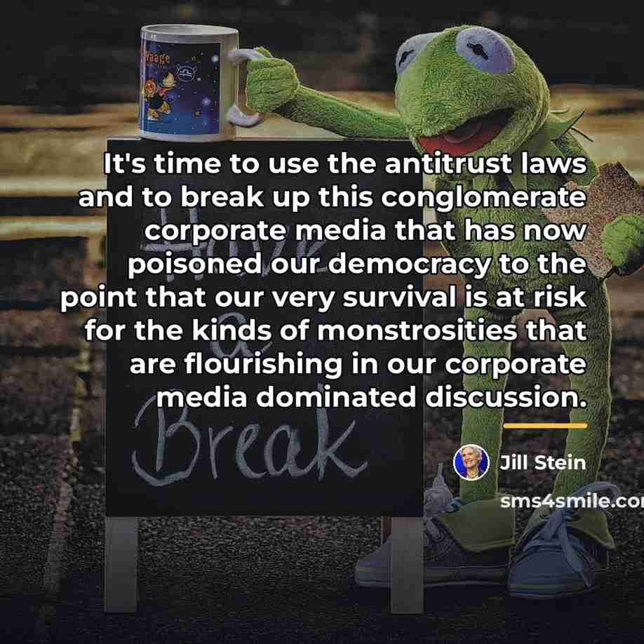 “It's time to use the antitrust laws and to break…” quote by Jill Stein
