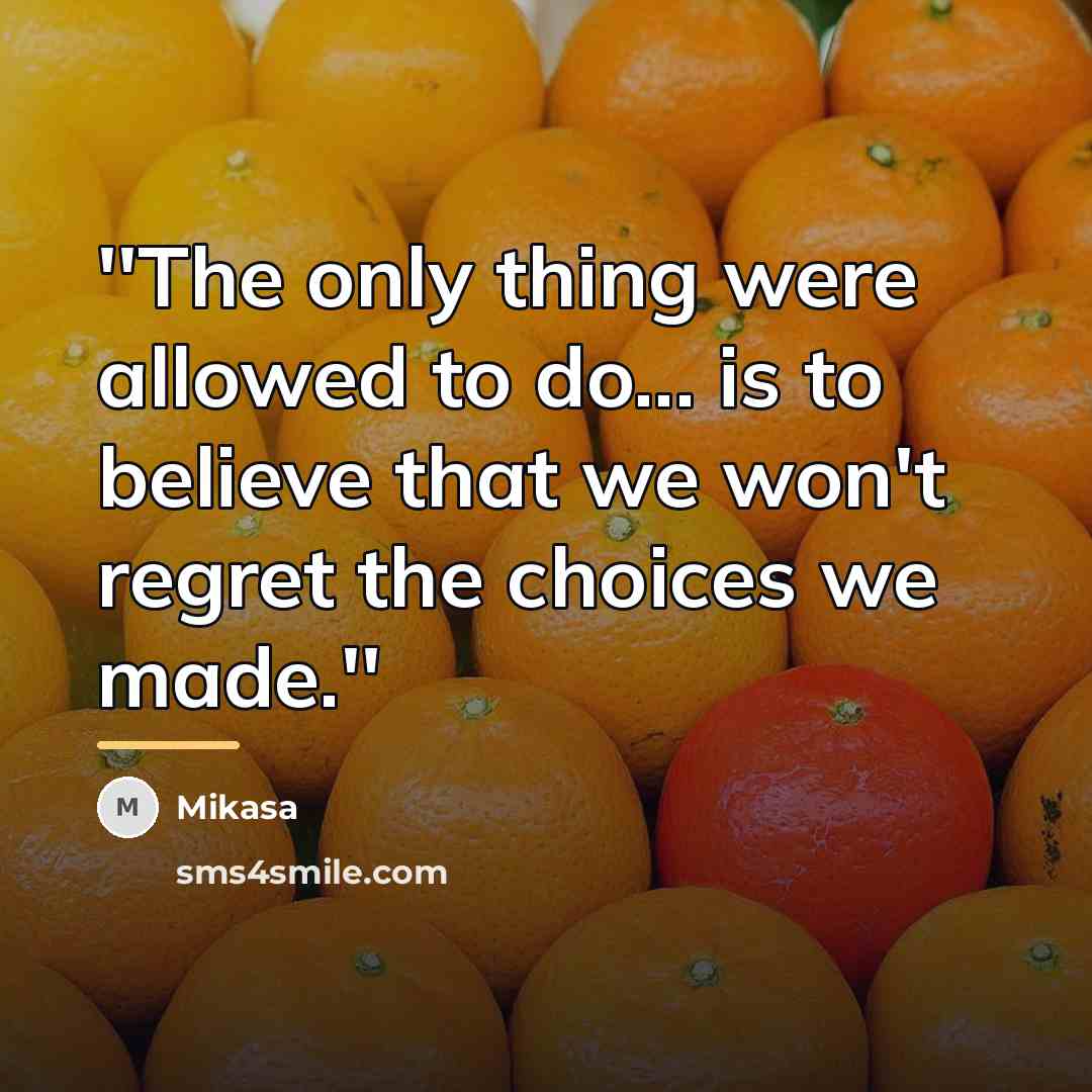 “''The only thing were allowed to do... is to believe…” quote by Mikasa