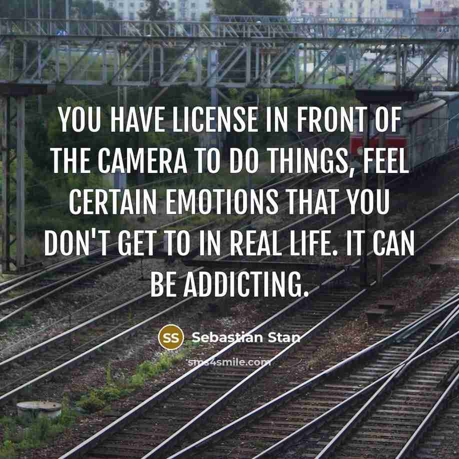 “You have license in front of the camera to do…” quote by Sebastian Stan