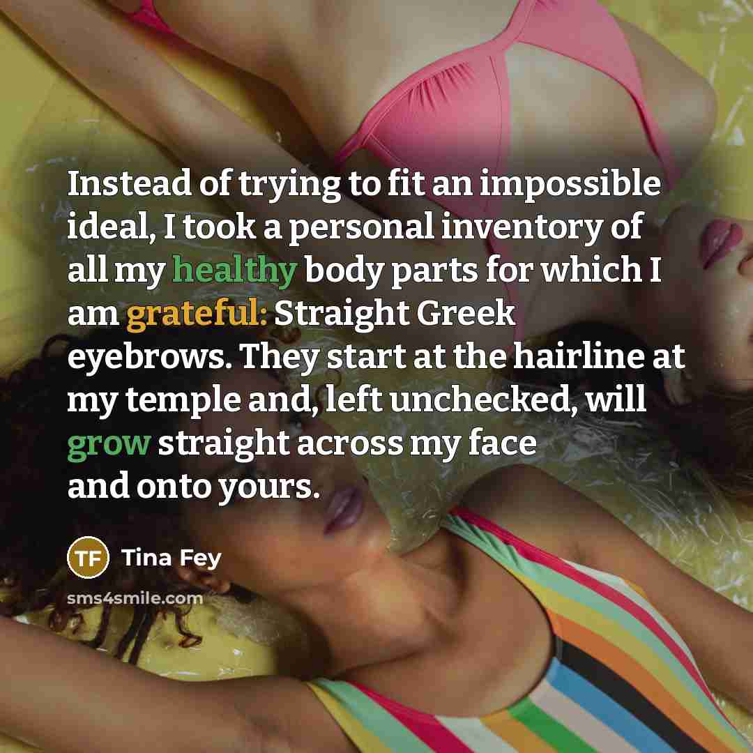 “Instead of trying to fit an impossible ideal, I took…” quote by Tina Fey