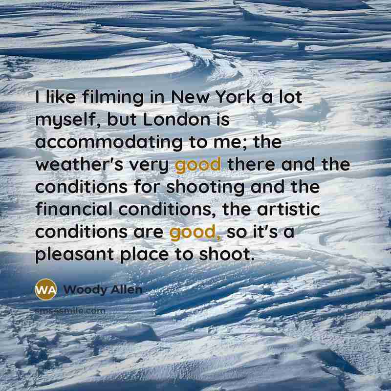 “I like filming in New York a lot myself, but…” quote by Woody Allen