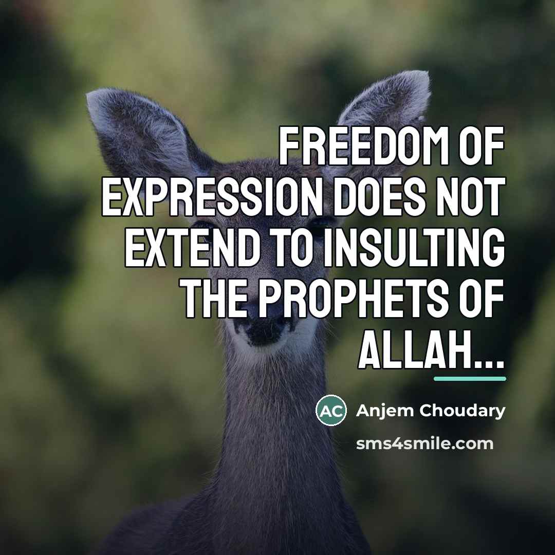 “Freedom of expression does not extend to insulting the Prophets…” quote by Anjem Choudary