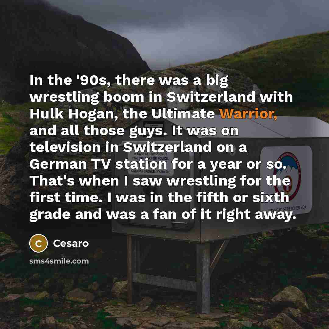 “In the '90s, there was a big wrestling boom in…” quote by Cesaro