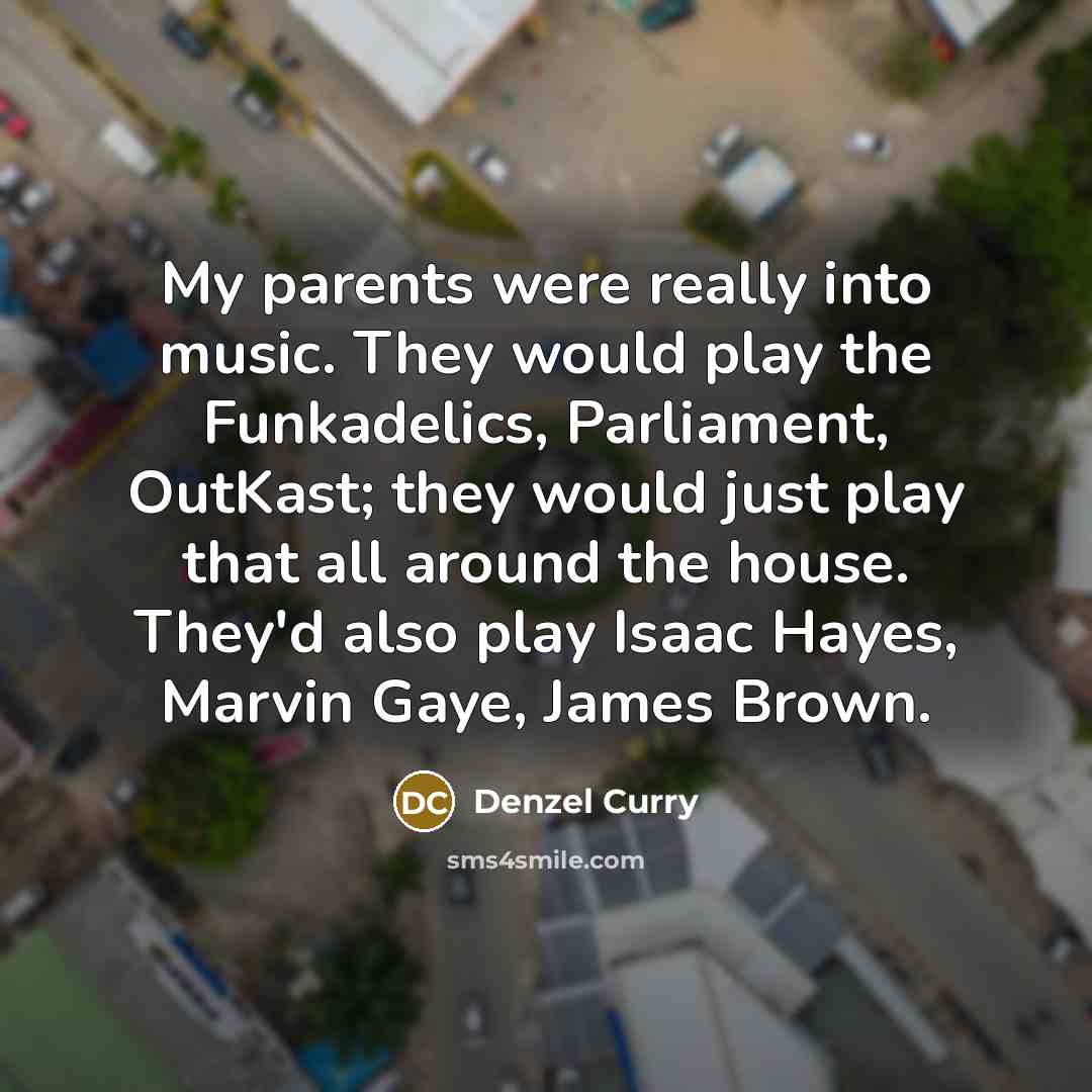 “My parents were really into music. They would play the…” quote by Denzel Curry