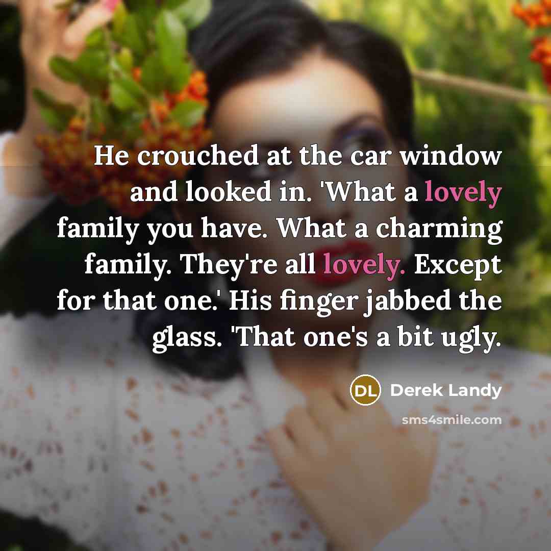 “He crouched at the car window and looked in. 'What…” quote by Derek Landy