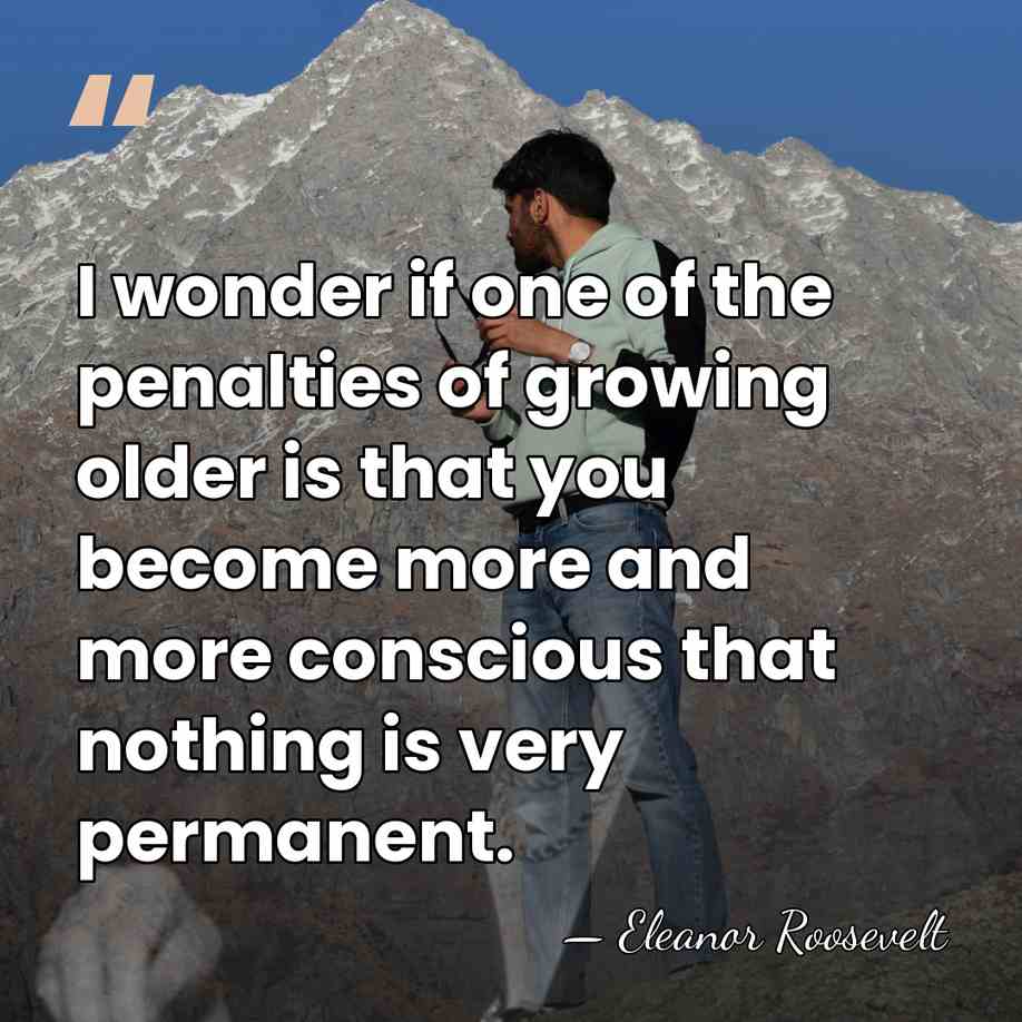 I wonder if one of the penalties of growing older is that&hellip; - Eleanor Roosevelt