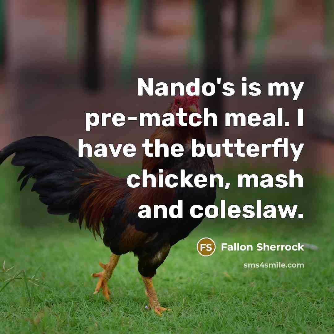 “Nando's is my pre-match meal. I have the butterfly chicken,…” quote by Fallon Sherrock