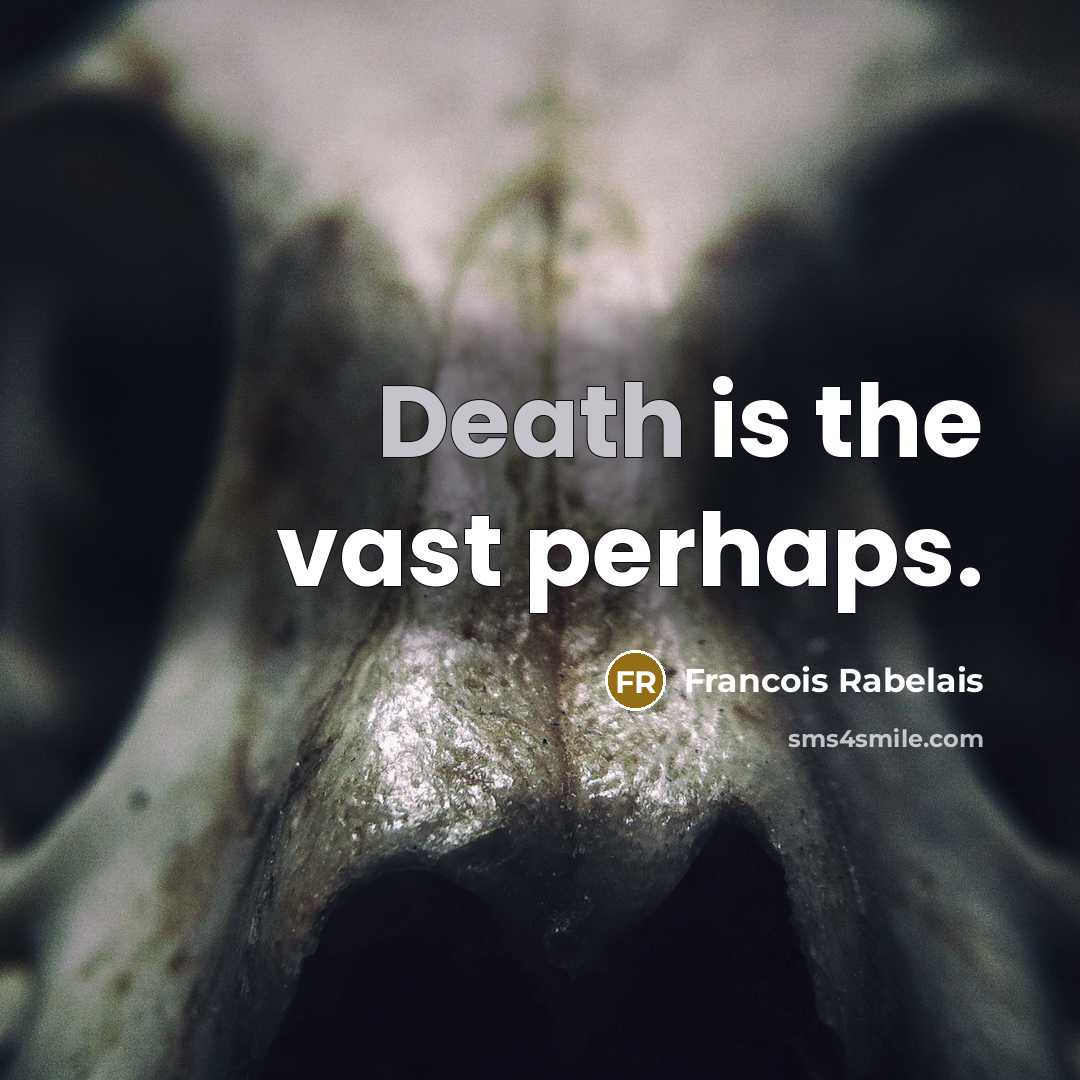 “Death is the vast perhaps.…” quote by Francois Rabelais