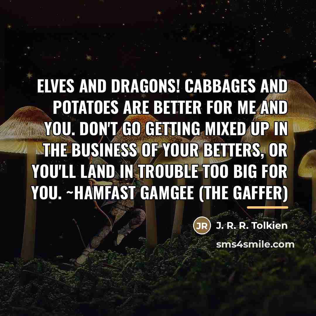 “Elves and Dragons! Cabbages and potatoes are better for me…” quote by J. R. R. Tolkien